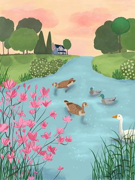 Ducks on Summer Trails by Aliya Putrus