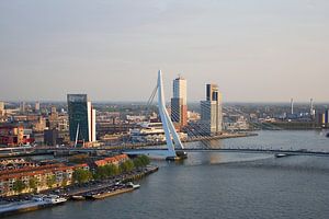 Rotterdam met erasmus brug en Noorder Eiland von Guido Akster
