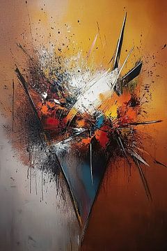 Abstract Oranje | Explosive Harmony Unveiled van De Mooiste Kunst