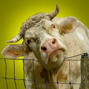 Le pop art en vert. Vache