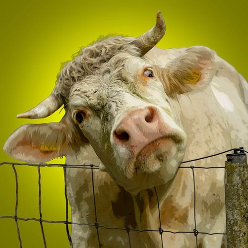 Fancy some milk? Malle koe in Popart. Groen.