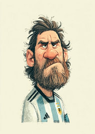 Side Profile Football Caricature – Modern Sketch Character Illustration