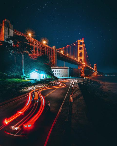 Golden Gate Night Trails, San Francisco, USA von Aloke Design