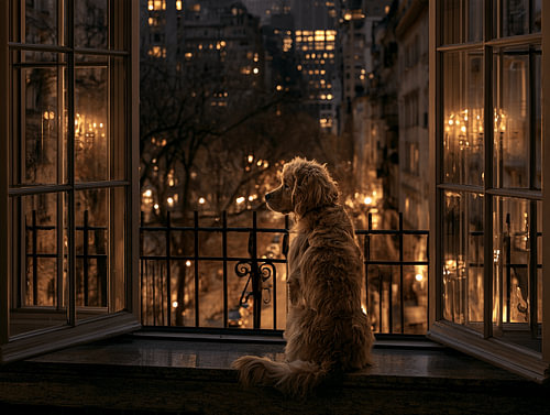 Chien au crépuscule