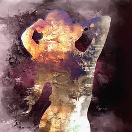 Dansen in de nacht / Dancing in the dark II - Abstract portret van een danseres van MadameRuiz