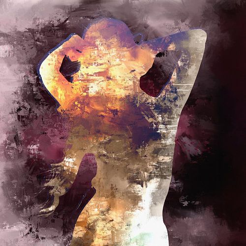 Dansen in de nacht / Dancing in the dark II - Abstract portret van een danseres