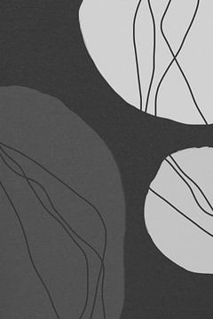 Moderne abstracte minimalistische vormen in zwart en wit VI van Dina Dankers