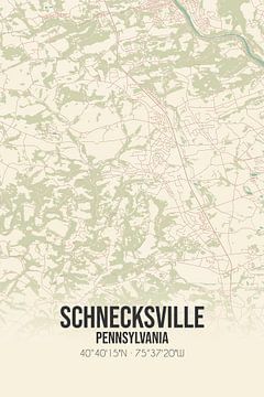 Vintage landkaart van Schnecksville (Pennsylvania), USA. van Rezona