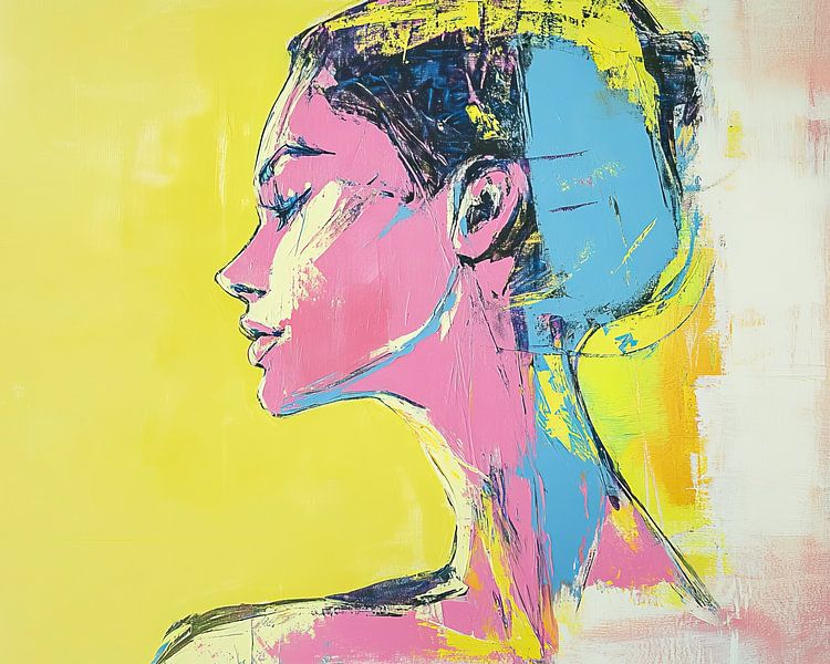 Frauenporträt | Vivid Silence von Wunderbare Kunst