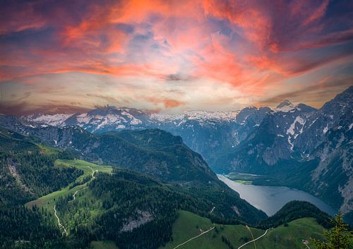 Blick über die Berge im Salzkammergut, Österreich