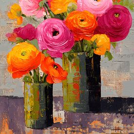 Kleurrijke bloemen in een vaas van IamHome Studio