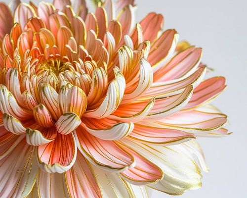 Gros plan sur une fleur avec de l'or