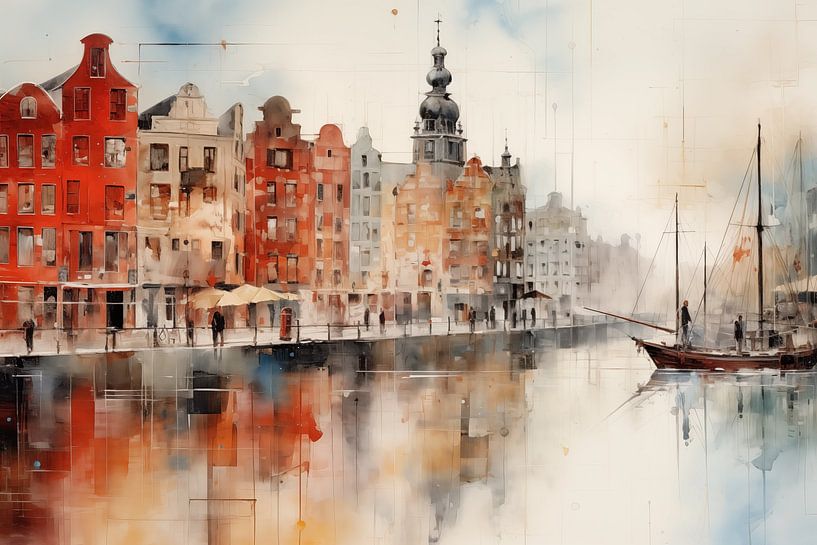 Maisons sur le canal par Bert Nijholt