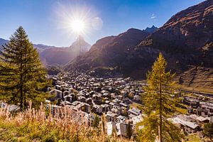 Zermatt en de Matterhorn in Zwitserland van Werner Dieterich