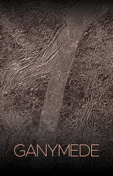 STK205477S-Poster van het zonnestelsel van Ganymedes, een maan van Jupiter. van Stocktrek Images