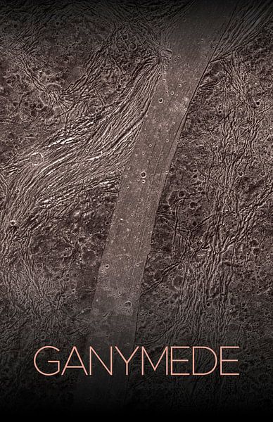 STK205477S-Sonnensystem-Poster von Ganymed, einem Mond des Jupiters. von Stocktrek Images