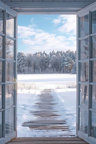 Window to the winter landscape