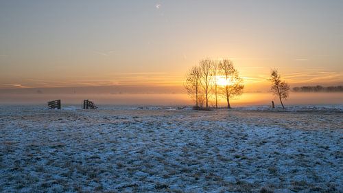 Zonsopkomst boven de polder van Hans Goudriaan