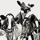 Koeien (Zwart-wit) van Color Square thumbnail