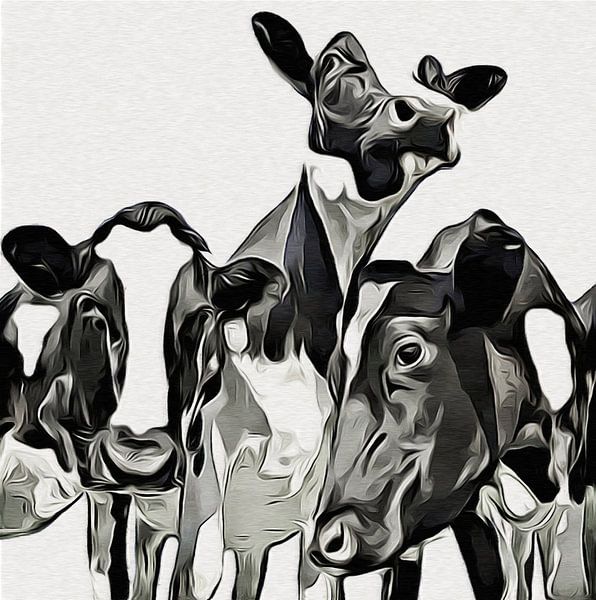 Koeien (Zwart-wit) von Color Square