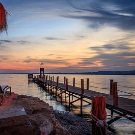 Zonsondergang El-Fanar beach van Jaap Terpstra