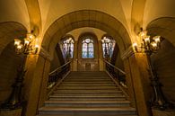 Die Treppe in des Rathauses von Rotterdam von MS Fotografie | Marc van der Stelt Miniaturansicht