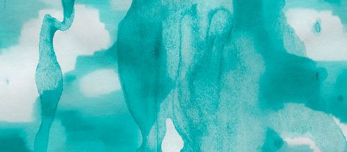 Kosmos Droom Meditatie Teal Crème Modern Natuur Expressionist