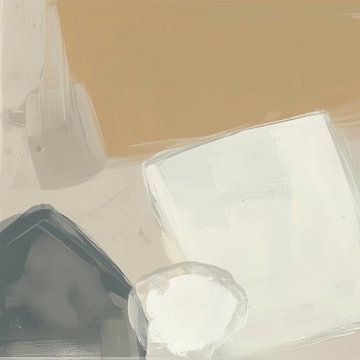 Abstract play of shapes and earth tones in balance by Color Square