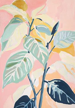 Leaves Plants Botanical Foliage Pastel colours by Niklas Maximilian