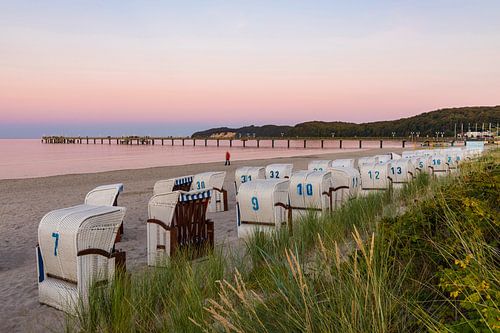 Chaises longues sur la plage de Binz, sur l'île de Rügen
