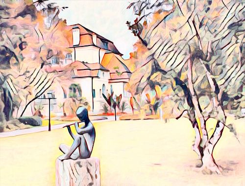 Standbeeld in het kuurpark van Bad Reichenhall