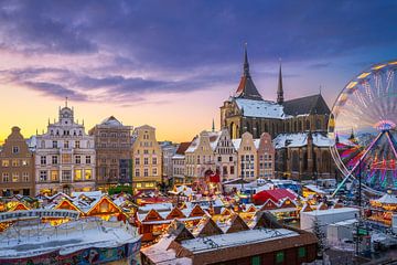 Marché de Noël à Rostock, Allemagne sur Michael Abid