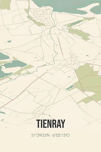 Alte Landkarte von Tienray (Limburg)