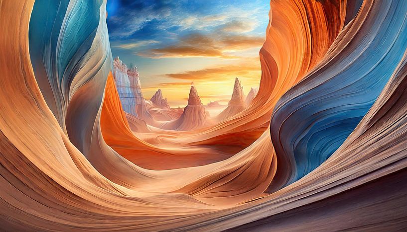 Fantasielandschaft eine Symbiose zwischen PC und Künstler I von Gerry van Roosmalen