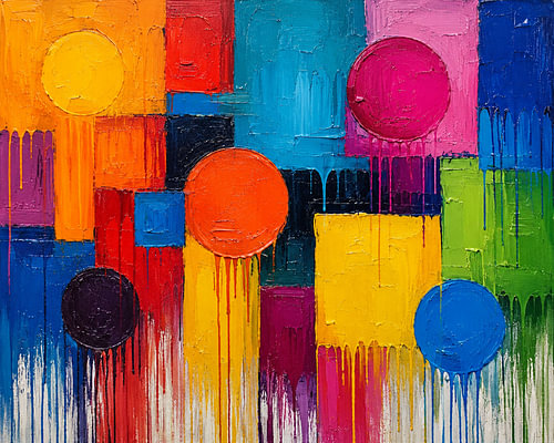 peinture géométrique sur Claudia Gründler