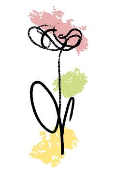Minimal art flower in three colors by Emiel de Lange