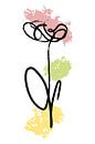 Minimal art flower in three colors by Emiel de Lange thumbnail