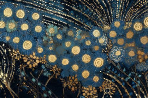 Gouden en Blauwe Bloemen