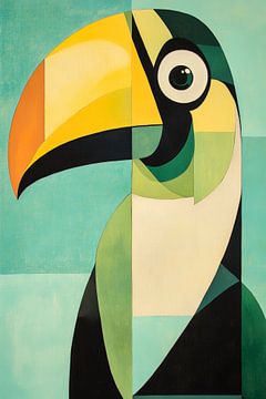 Kleurrijke toekan in geometrische stijl van Poster Art Shop