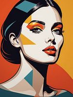 Pop Art Vrouwenportret Abstract Geometrische Kunst