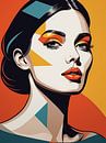Pop Art Vrouwenportret Abstract Geometrische Kunst van 1xMerch thumbnail