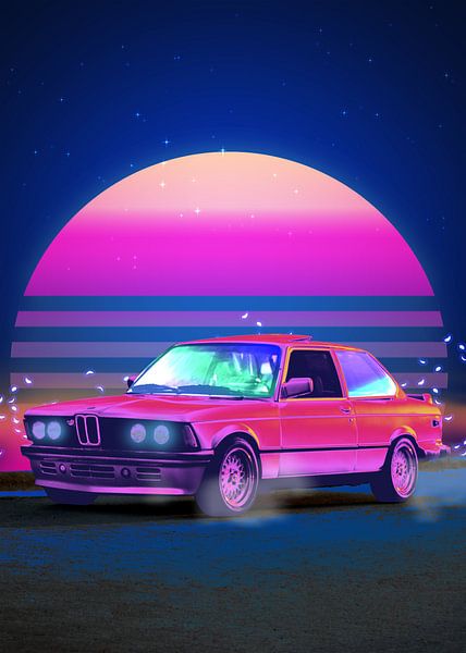 BMW E38i Synthwave von Ali Firdaus
