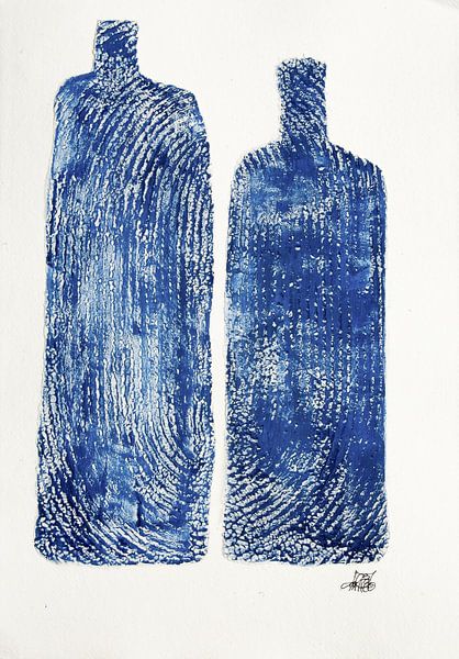 Two Blue bottles by Beatrice Chauville