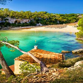 Uitzicht over de baai Cala Llombards op Mallorca van Voss Fine Art Fotografie