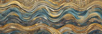 Gewellte blaue Patterns von Whale & Sons