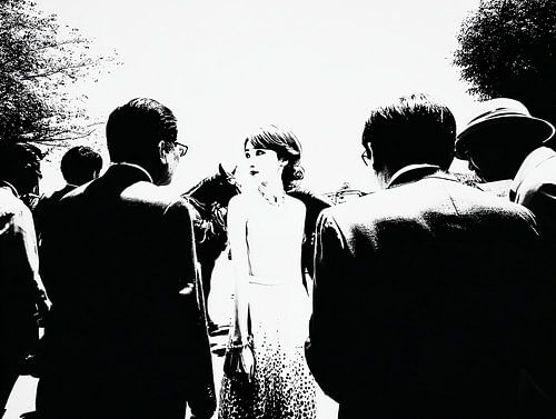 In the middle of the light – the girl and the whispering crowd