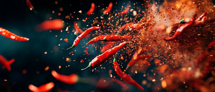 Hot pepper explosion - intense &amp; dynamic by Poster Art Shop