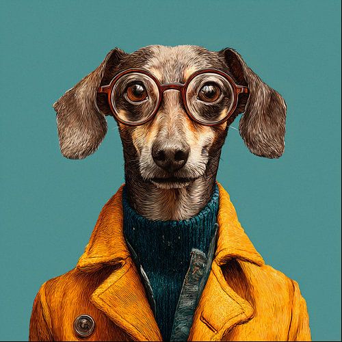 portret van een teckel