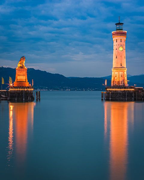 The harbour of Lindau at Lake Constance by Henk Meijer Photography