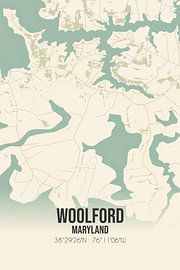 Alte Karte von Woolford (Maryland), USA.